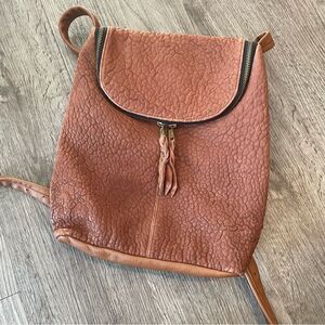 SVEN USA Style No. 536 Tan Pebbled Leather Double Zip Backpack